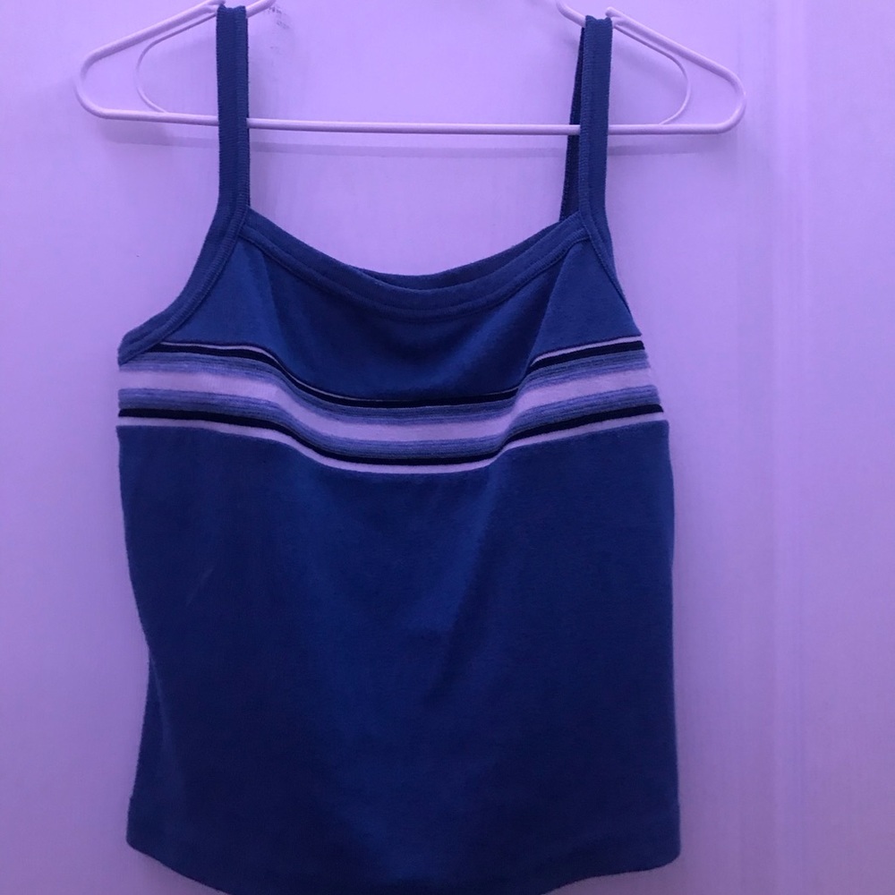 knitworks blue striped tank top